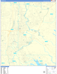 Auburn Wall Map Basic Style 2024