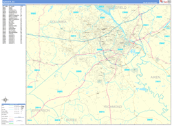 Augusta Wall Map Basic Style 2024