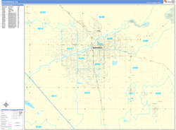 Bakersfield Wall Map Basic Style 2024