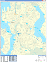 Bellevue Wall Map Basic Style 2024