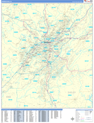 Birmingham Wall Map Basic Style 2024
