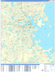 Boston Wall Map Basic Style 2024