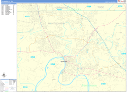 Clarksville Wall Map Basic Style 2024