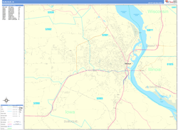 Dubuque Wall Map Basic Style 2025