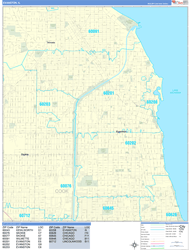 Evanston Wall Map Basic Style 2024