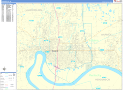 Evansville Wall Map Basic Style 2024