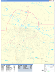 Greenville Wall Map Basic Style 2025