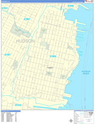Hoboken Wall Map Basic Style 2024