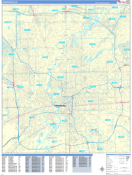 Indianapolis Wall Map Basic Style 2024