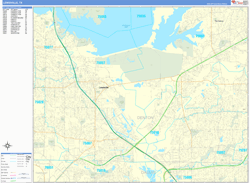 Lewisville Wall Map Basic Style 2024