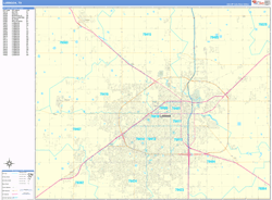 Lubbock Wall Map Basic Style 2024