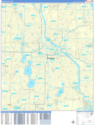Minneapolis Wall Map Basic Style 2024