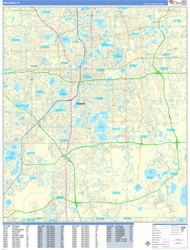Orlando Wall Map Basic Style 2024