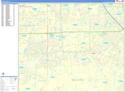 Pearland Wall Map Basic Style 2024