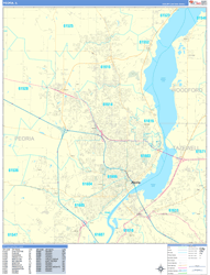 Peoria Wall Map Basic Style 2024