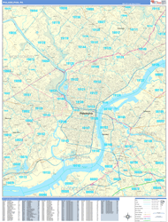 Philadelphia Wall Map Basic Style 2024