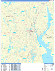 Providence Wall Map Basic Style 2024