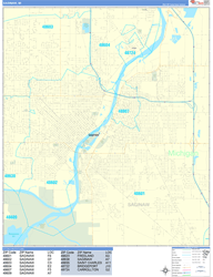 Saginaw Wall Map Basic Style 2024