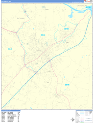 Salisbury Wall Map Basic Style 2024