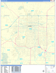 Springfield Wall Map Basic Style 2024