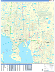 Tampa Wall Map Basic Style 2024