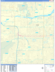 Tempe Wall Map Basic Style 2024