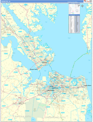 Tidewater Wall Map Basic Style 2024