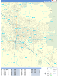 Tucson Wall Map Basic Style 2024