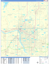 Tulsa Wall Map Basic Style 2024