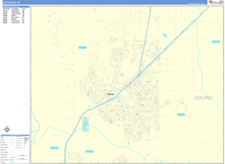 Vacaville Wall Map Basic Style 2024
