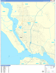 Vallejo Wall Map Basic Style 2024