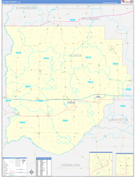 Acadia Parish (County) Basic Wall Map