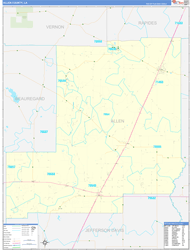 Allen Parish (County) Basic Wall Map