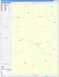 Antelope County, NE Wall Map Zip Code Basic Style 2023