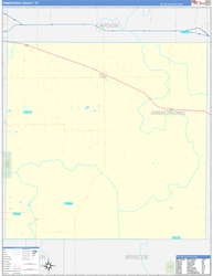 Armstrong County, TX Wall Map Zip Code Basic Style 2024