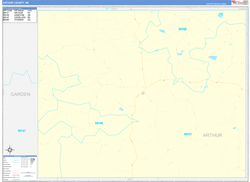 Arthur County, NE Wall Map Zip Code Basic Style 2023