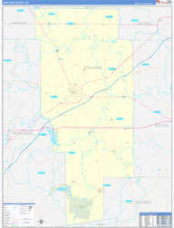 Ashland County, OH Wall Map Zip Code Basic Style 2024