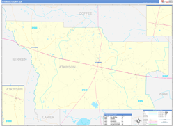Atkinson County, GA Wall Map Zip Code Basic Style 2024