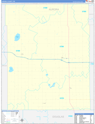 Aurora County, SD Wall Map Zip Code Basic Style 2024