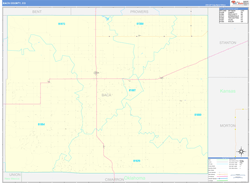 Baca County, CO Wall Map Zip Code Basic Style 2024