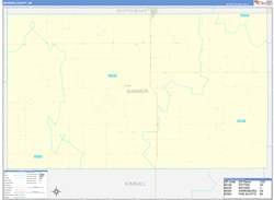 Banner County, NE Wall Map Zip Code Basic Style 2024