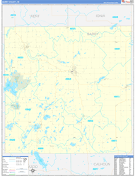 Barry County, MI Wall Map Zip Code Basic Style 2024
