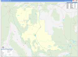 Beaverhead County, MT Wall Map Zip Code Basic Style 2023