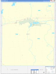 Bent County, CO Wall Map Zip Code Basic Style 2024