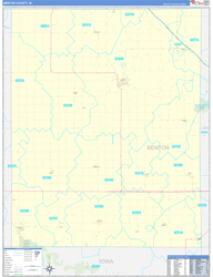Benton County, IA Wall Map Zip Code Basic Style 2024