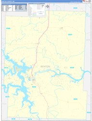 Benton County, MO Wall Map Zip Code Basic Style 2024