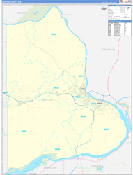 Benton County, WA Wall Map Zip Code Basic Style 2024