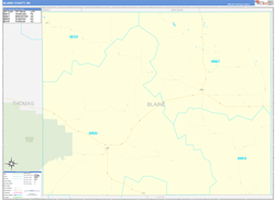 Blaine County, NE Wall Map Zip Code Basic Style 2023