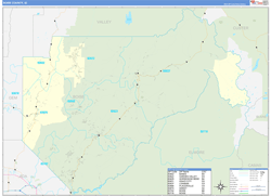 Boise County, ID Wall Map Zip Code Basic Style 2024