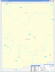 Boone County, NE Wall Map Zip Code Basic Style 2024